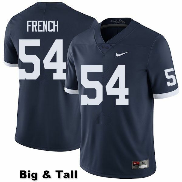 NCAA Nike Men's Penn State Nittany Lions George French #54 College Football Authentic Big & Tall Navy Stitched Jersey LFR6098LW